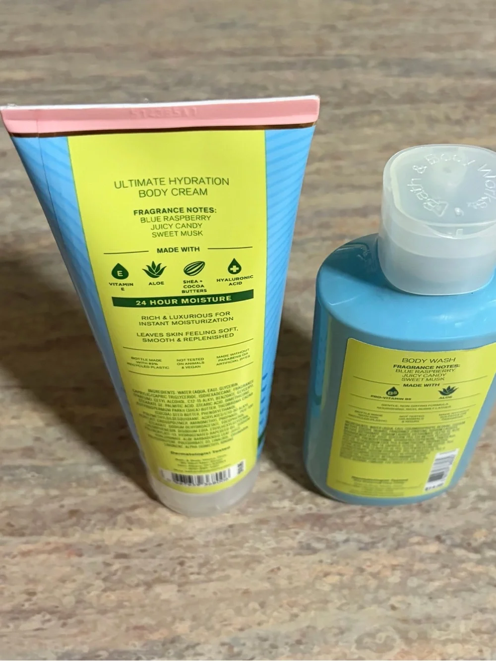 Bath & Body Works Blue Raspberry Burst Body Wash & Body Cream - Duo